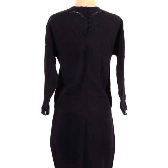 IRO FR38 knee length dark navy embroidered cotton dress in excellent condition - Picture 2 of 5
